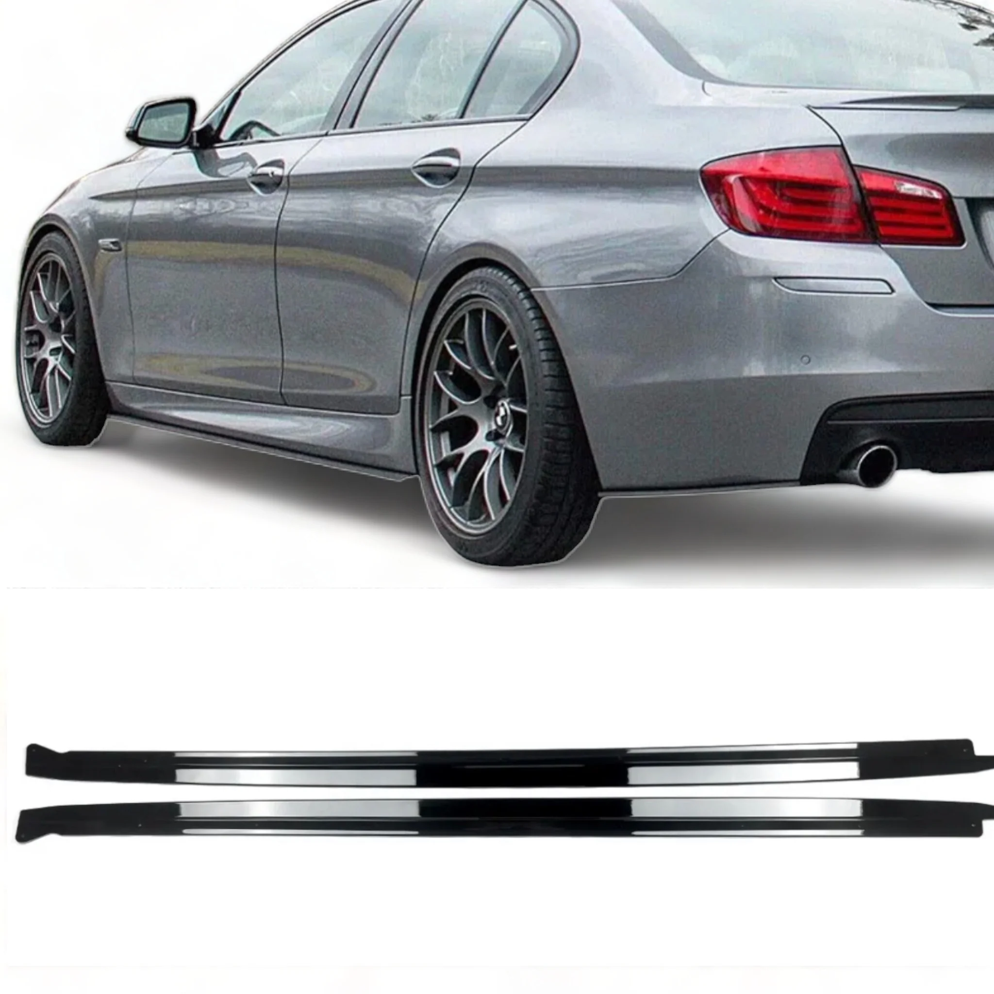 Side Skirt Extension Blades - Fits BMW F10 - 5 Series - Gloss Black