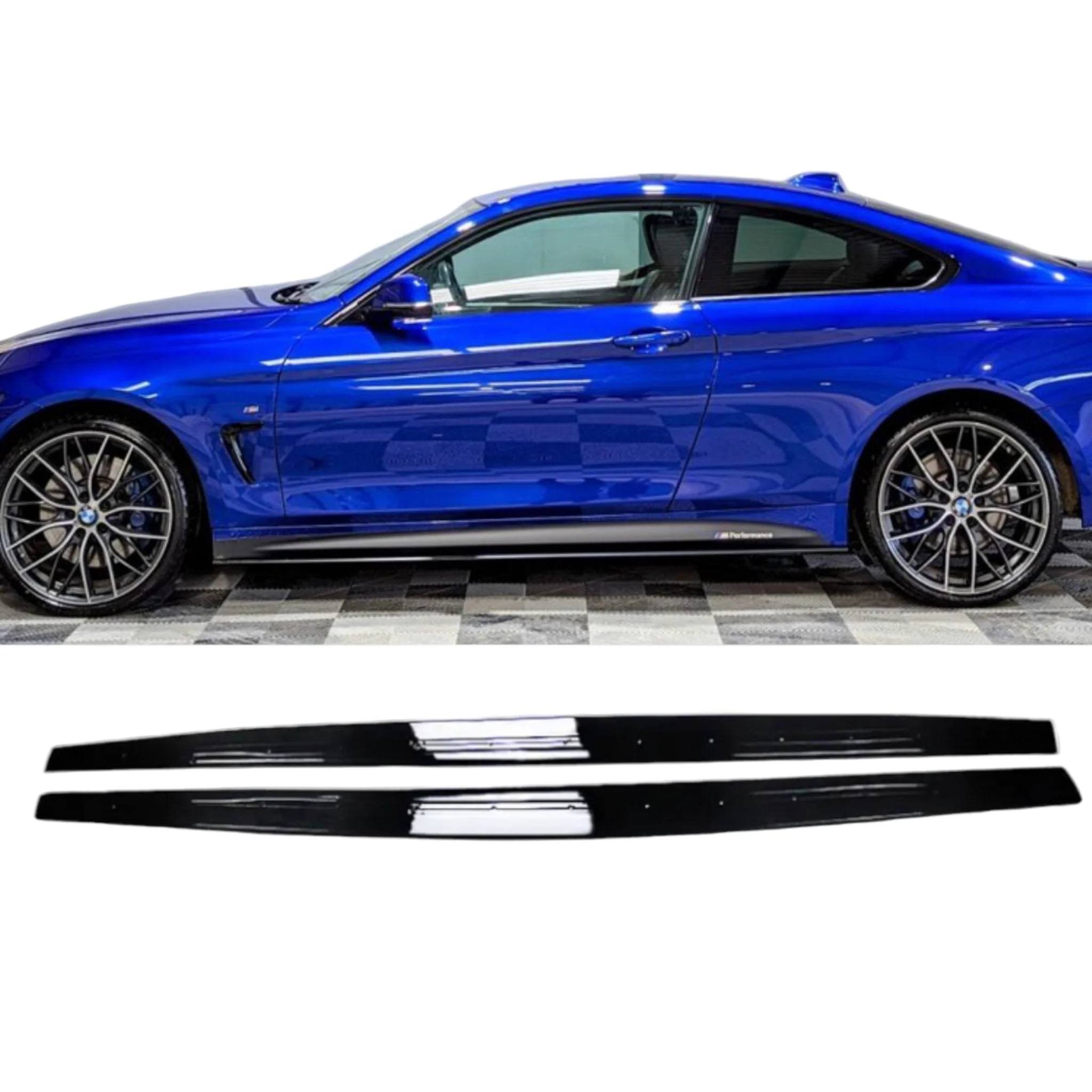Side Skirt Extension Blades - Fits BMW F32 F33 F36 4 Series - Gloss Black