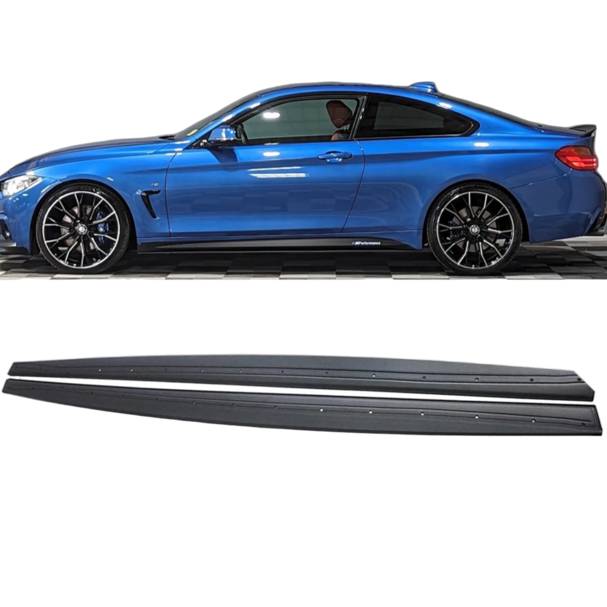 Side Skirt Extension Blades - Fits BMW F32 F33 F36 4 Series - Matte Black