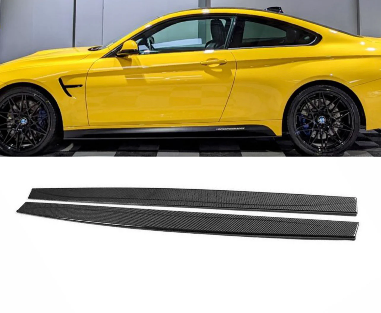 Side Skirt Extension Blades - Fits BMW F80 F82 F83 - M3 M4 - Carbon Look - Image 4