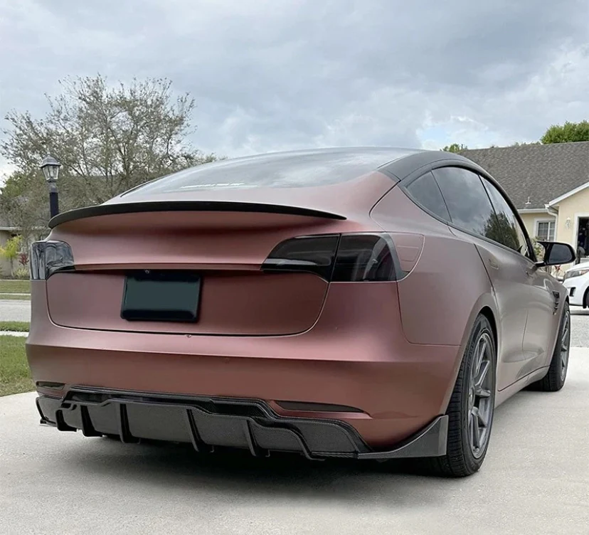 TESLA MODEL 3 GLOSS BLACK AERO KIT SPLITTER SPOILER SKIRTS DIFFUSER 2018-24 - Image 3