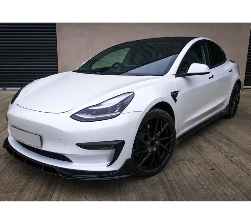 TESLA MODEL 3 GLOSS BLACK AERO KIT SPLITTER SPOILER SKIRTS DIFFUSER 2018-24 - Image 9