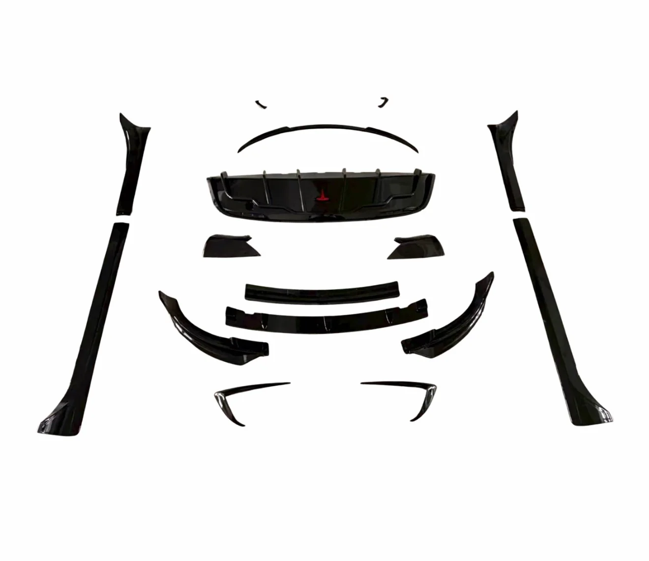 TESLA MODEL Y GLOSS BLACK AERO KIT SPLITTER SPOILER SKIRTS LED DIFFUSER 2018-23 - Image 2