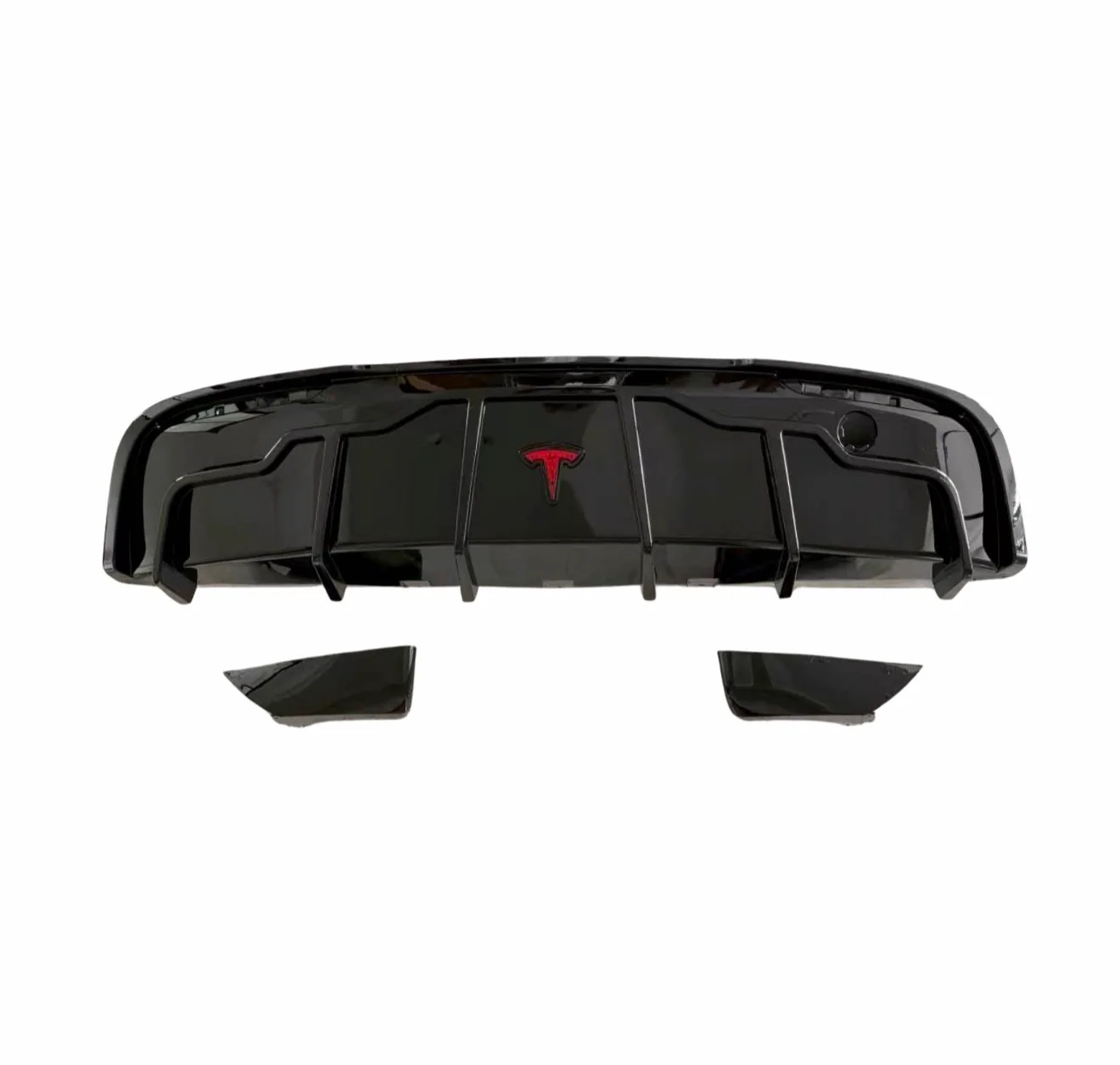 TESLA MODEL Y GLOSS BLACK AERO KIT SPLITTER SPOILER SKIRTS LED DIFFUSER 2018-23 - Image 4