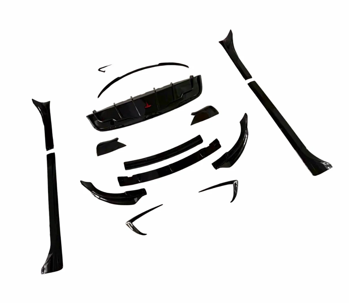TESLA MODEL Y GLOSS BLACK AERO KIT SPLITTER SPOILER SKIRTS LED DIFFUSER 2018-23 - Image 8